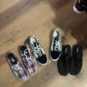 Vans Plaid and Checkered Sneakers Trio